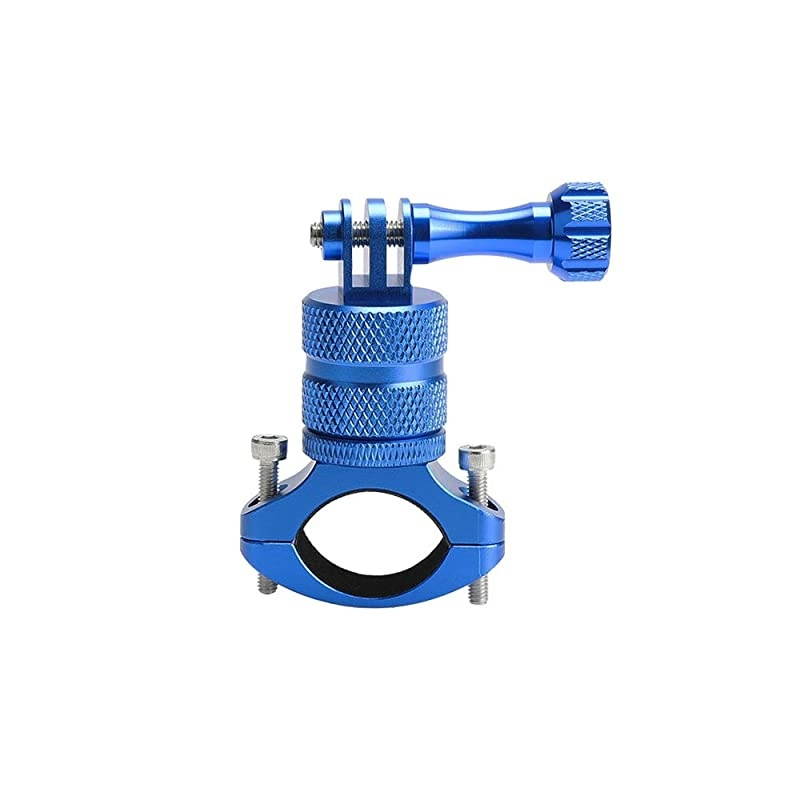 Aluminium 360 Rotation Mountain Bike Handlebar Mount HolderCamera Motocross Grip Bar Stand Tube Clip for GoPro Hero 9 8 7 6 5 4 3+ Campark AKASO DJI OSMO XiaoYi and Most Action CameraBlue