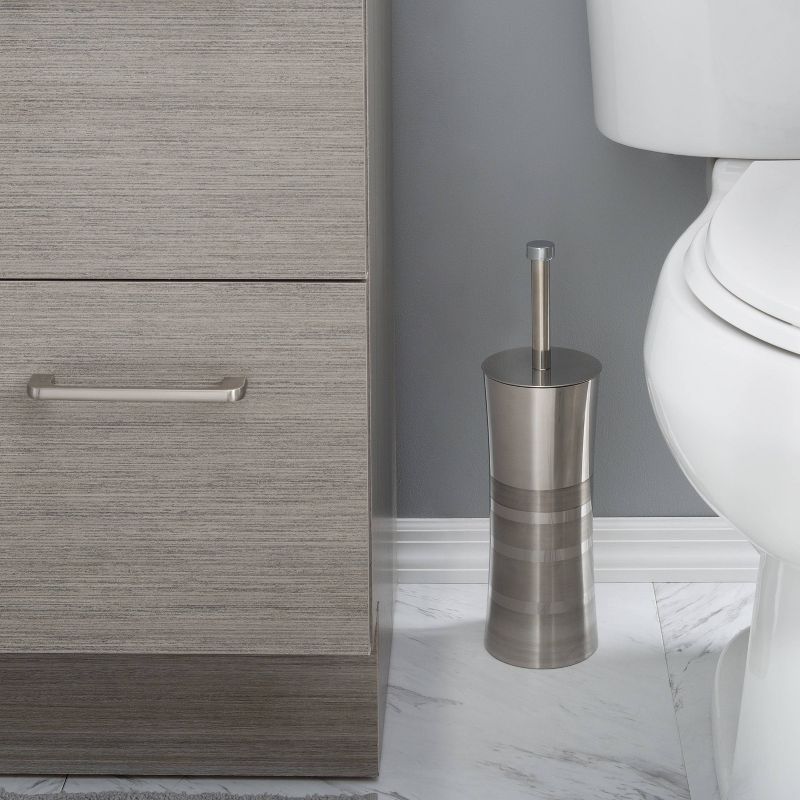 Toilet Brush and Holder Set Stainless Steel - Bath Bliss