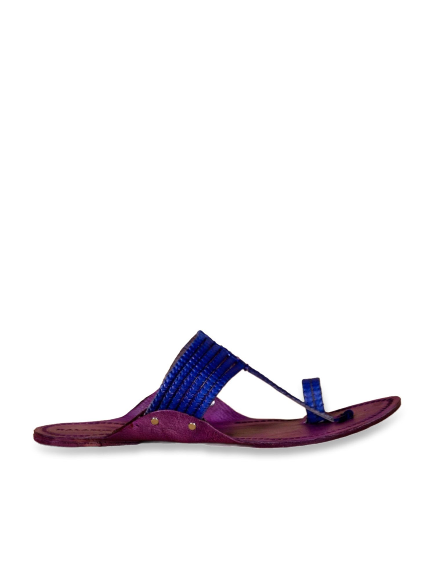 Kalapuri Men's Purple Kolhapuri Sandals