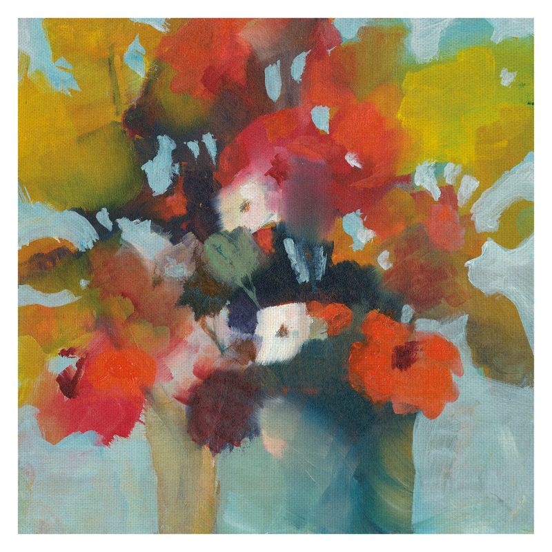 30"x30" Pot Of Flowers By Michelle Abrams Art Of Canvas - Fine Art Canvas