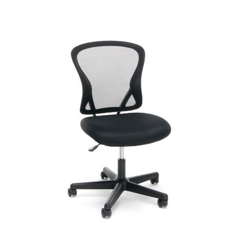 Essentials ESS-3010 Mesh Back Swivel Task Chair, Black Frame, Black Fabric, Black Mesh
