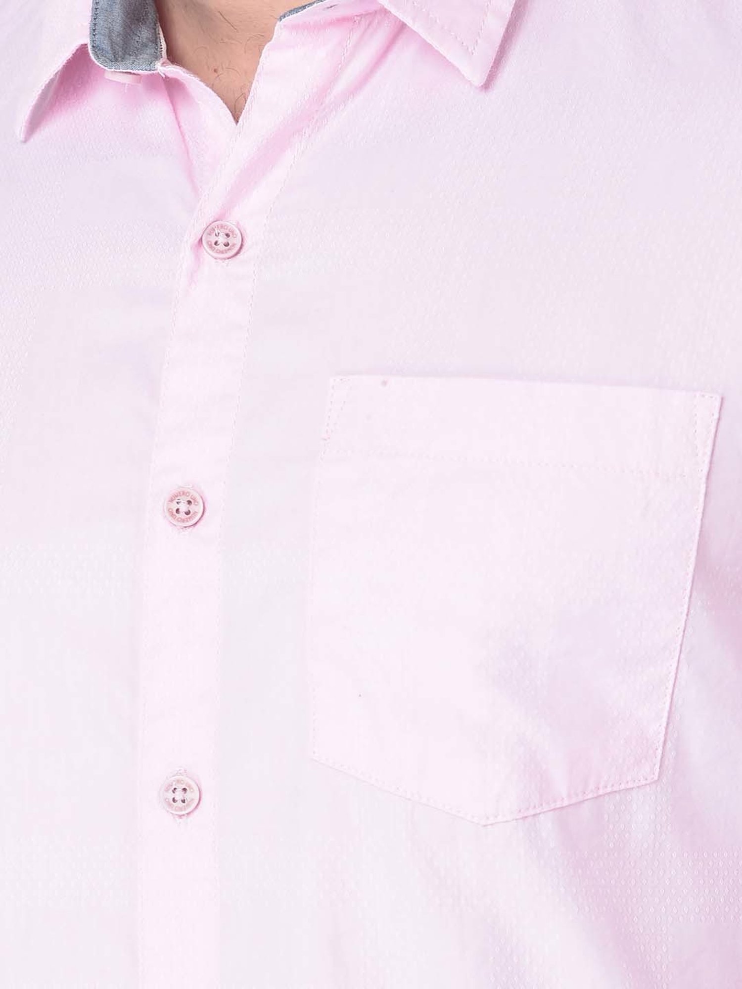 NUMERO UNO Light Pink Slim Fit Shirt