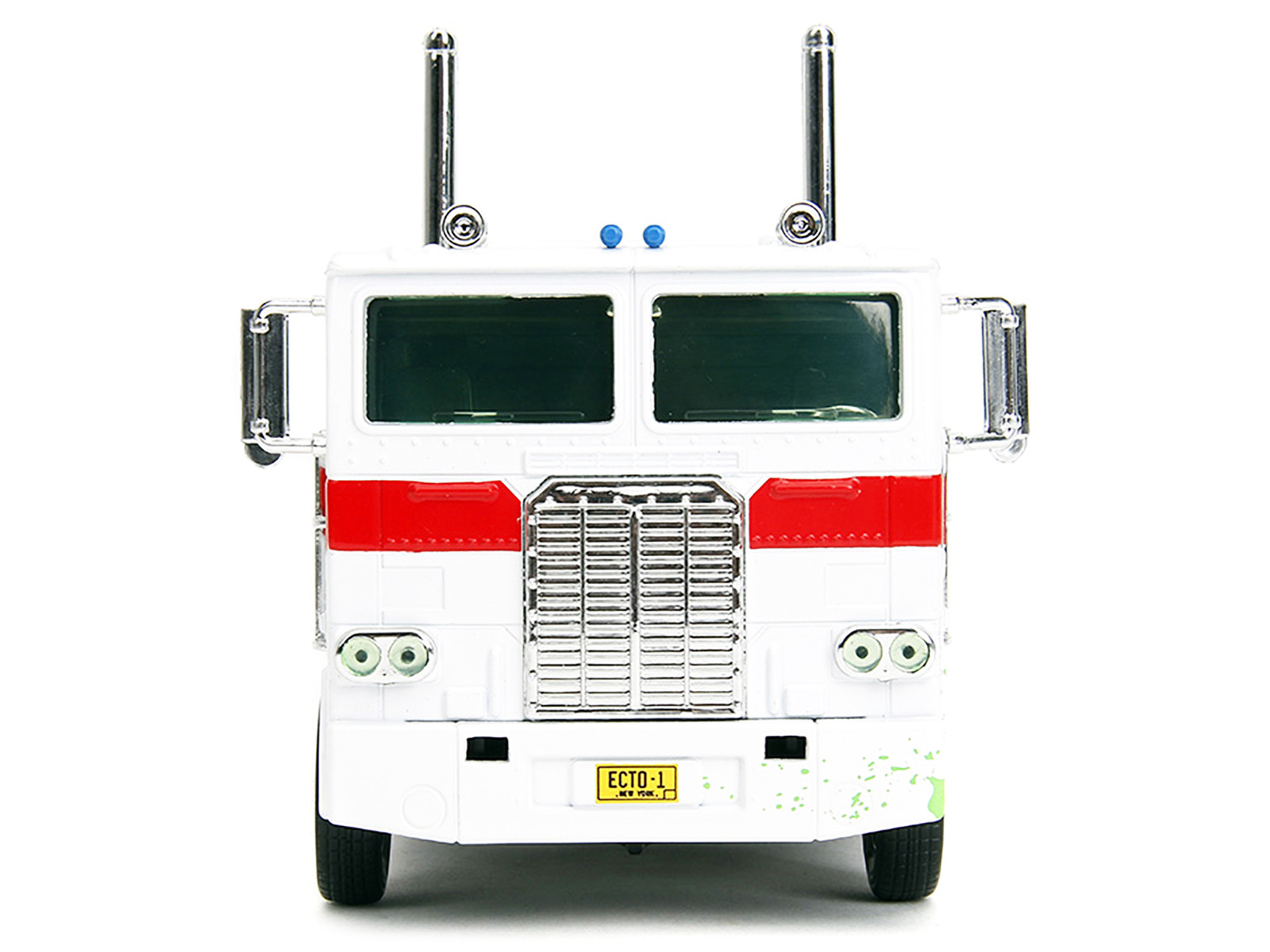 G1 Autobot Optimus Prime Truck White with Robot on Chassis from "Transformers" TV Series - "Ghostbusters" (1984) Movie Crossover "Hollywood Rides" Series 1/24 Diecast Model by Jada