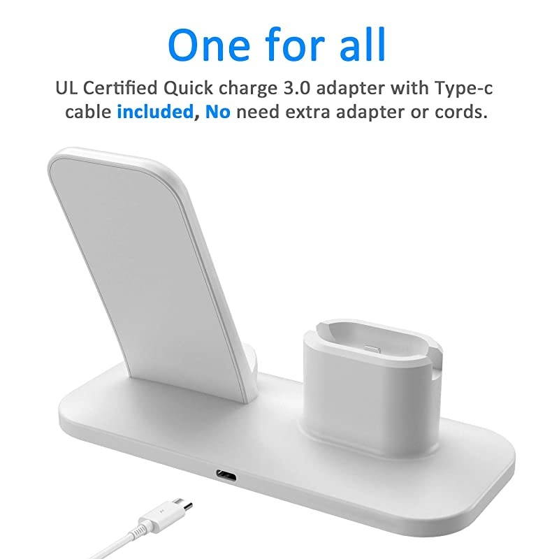Charger 3 in 1 Charging Station for Apple Watch and iPhone Airpods Charging Stand Compatible for Apple iPhone XXSXRXs Max88 Plus Apple Watch Series 4 3 2 1 Airpods