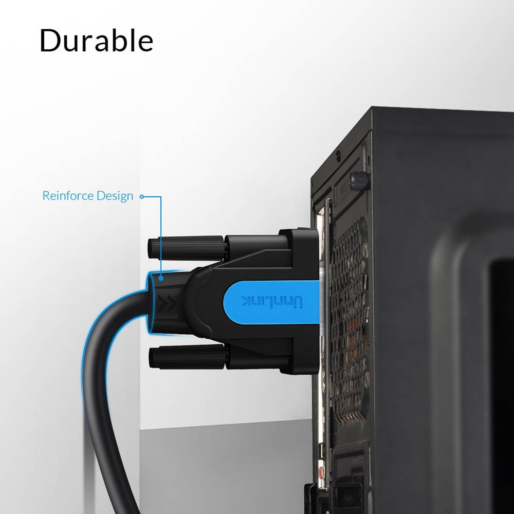 UNNLINK VGA Male to Male Cable Projector HD Adapter Cable 1080P Full HD for Projectors HDTV Displays More VGA Enabled Devices 3M