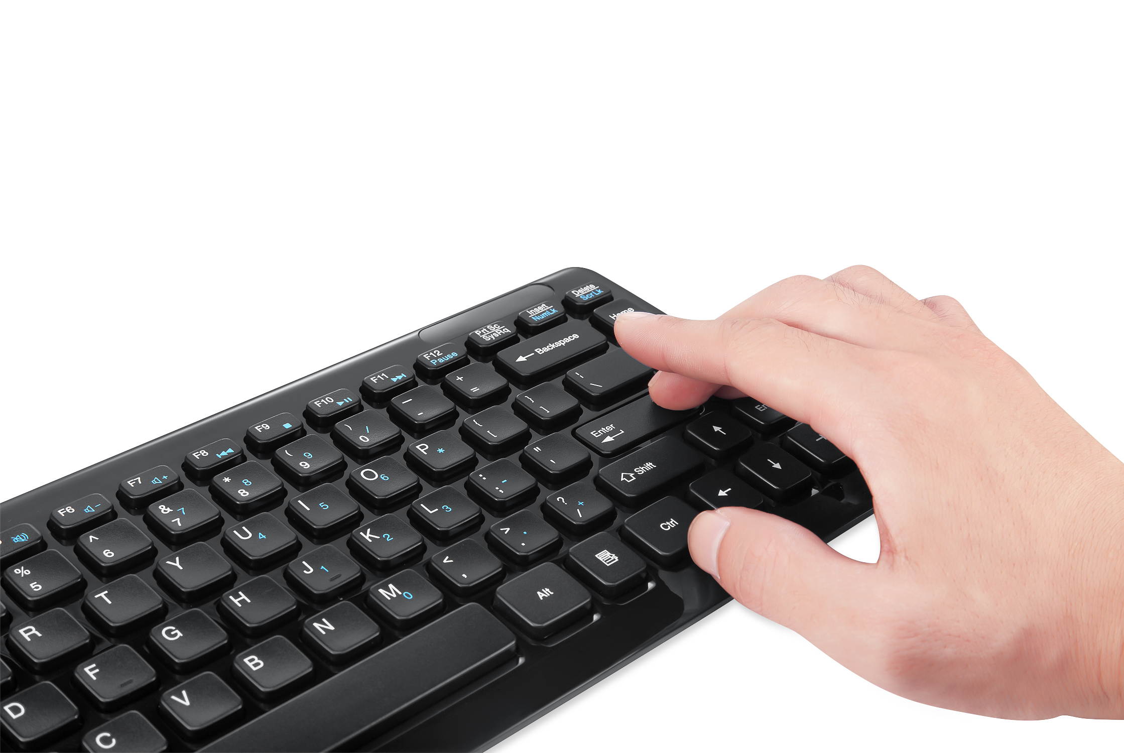 Perixx PERIDUO-712 Wireless Mini Keyboard and Mouse Set, Portable Compact Size 13 Multimedia Hot Keys Keyboard and 1000 DPI Optical Mouse Combo, Black, US Layout