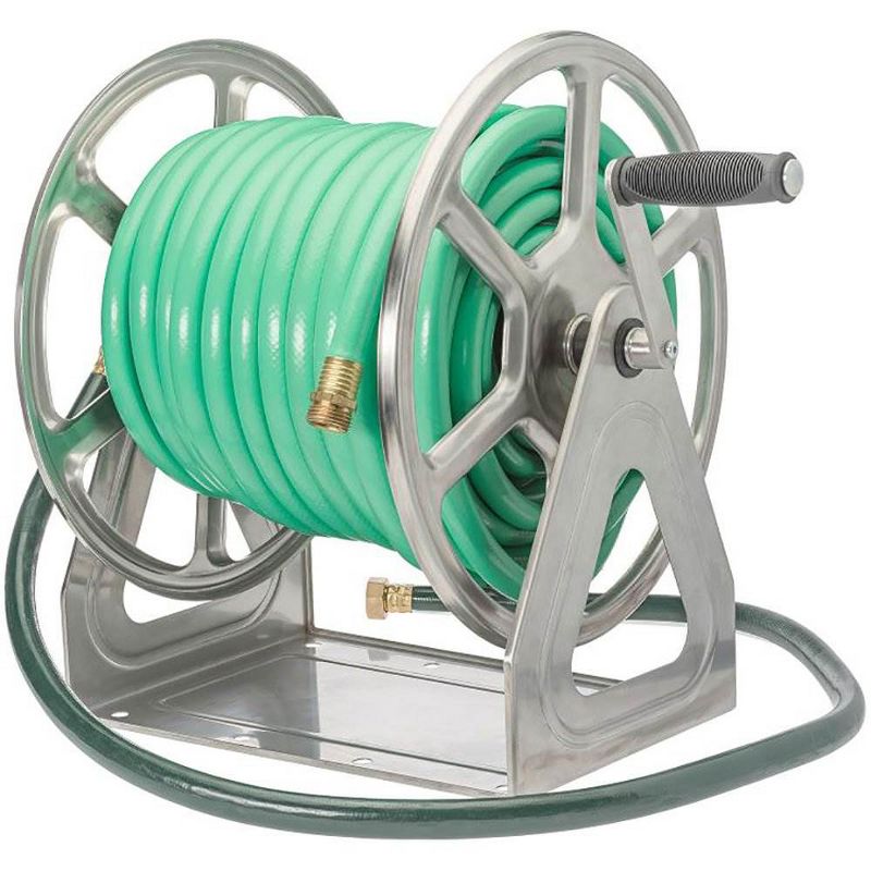 Liberty Garden LBG709S2 Dual Mounted Steel Garden Hose Reel w/ Crank Handle