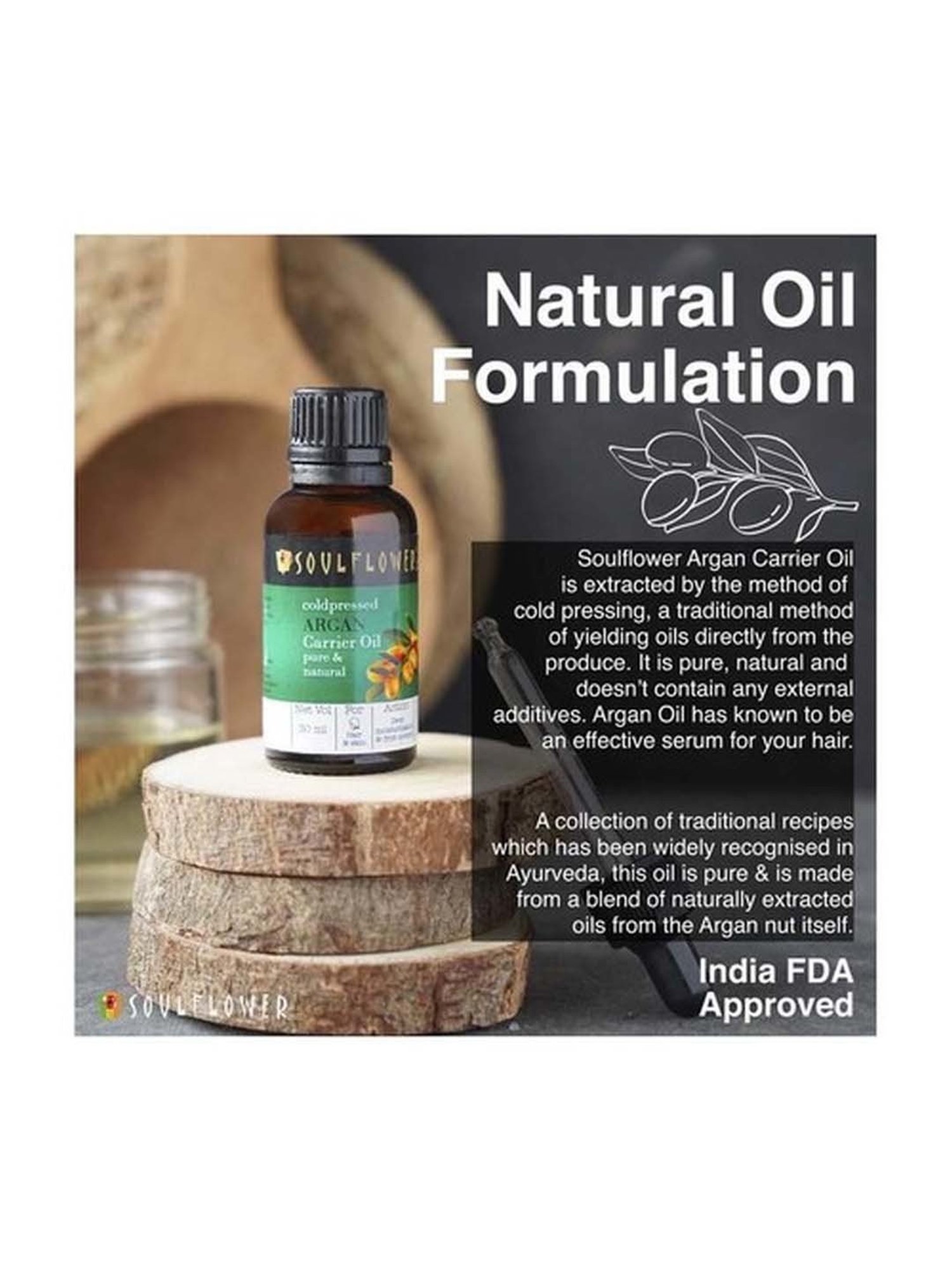 Soulflower Coldpressed Argan Carrier Oil - 30 ml