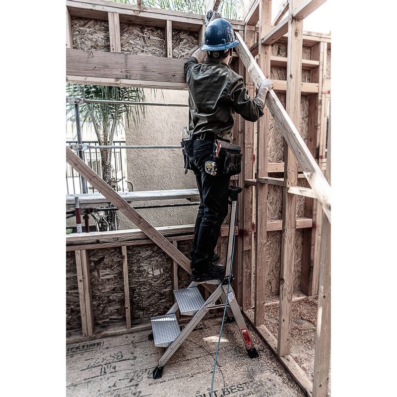 Little Giant Ladder Systems 3-step ANSI Type IAA 375lb Aluminum Stepstool with handrail Gray