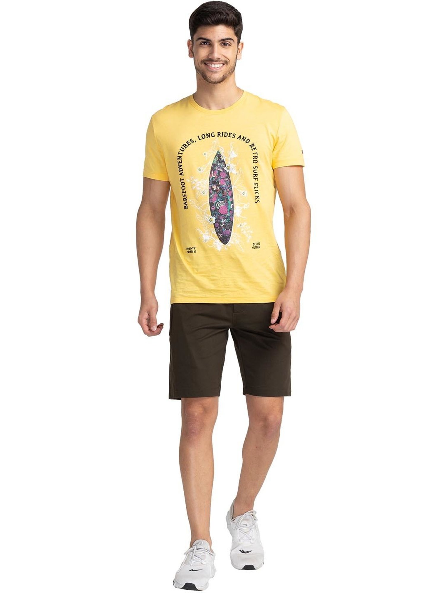 Being Human Green Regular Fit Shorts