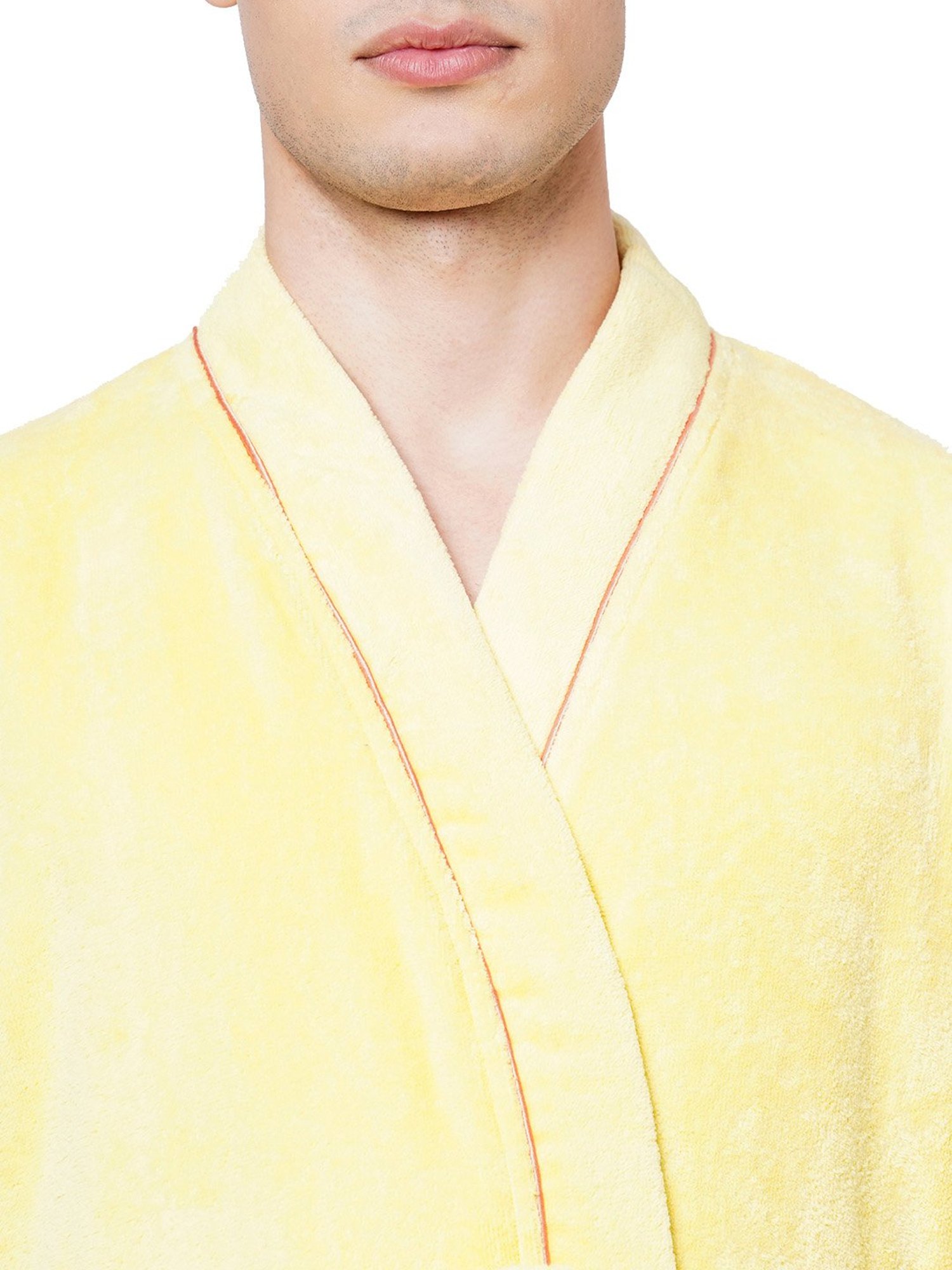 Spaces Exotica Yellow Cotton Ultra Soft Bath Robe - Large