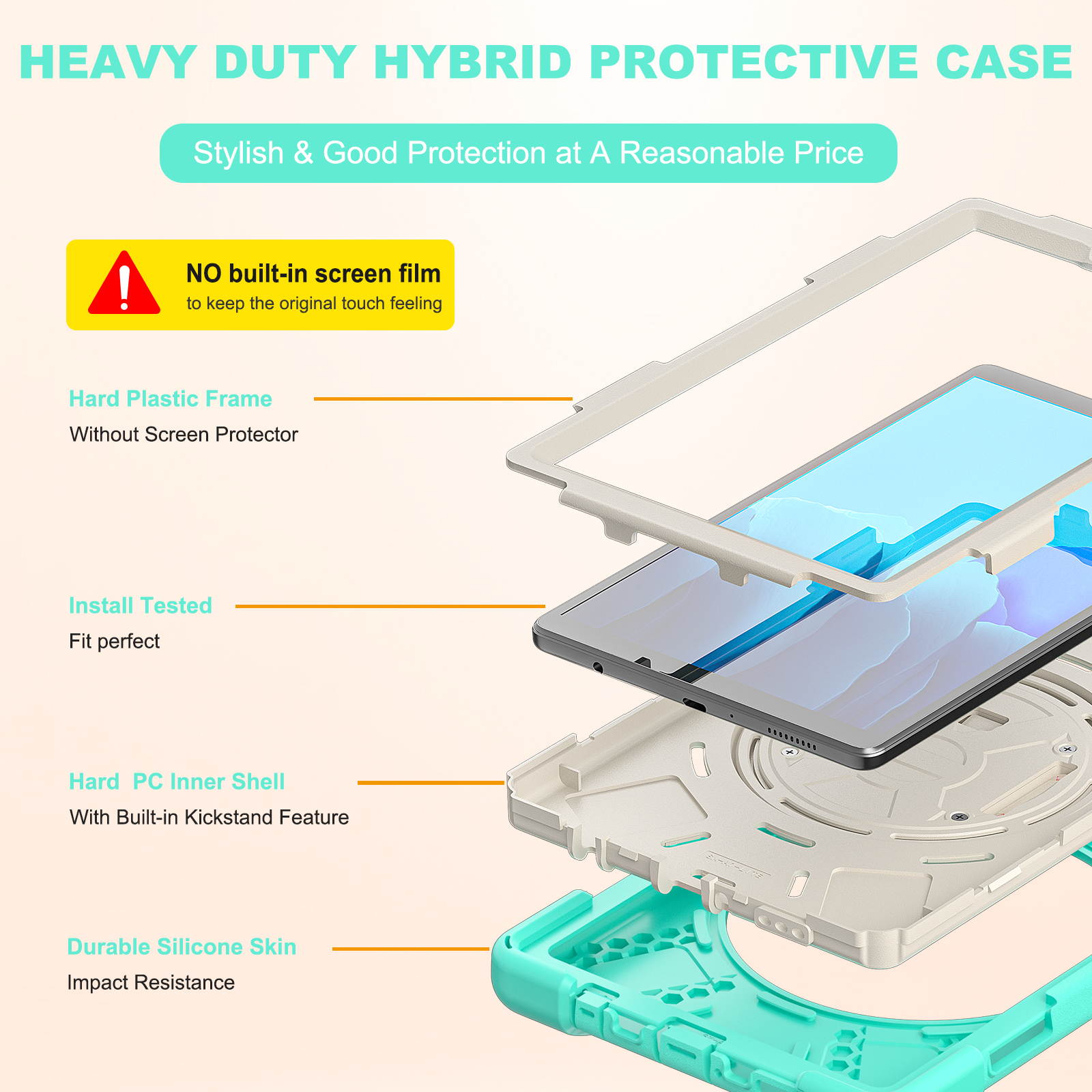 Galaxy Tab A7 Lite Case, Heavy Duty Rugged Shockproof Case with Adjustable Hand Strap, Carrying Shoulder Strap, Rotating Kickstand for Samsung galaxy Tab A7 Lite 8.7 inch 2021 Model SM-T220 SM-T225