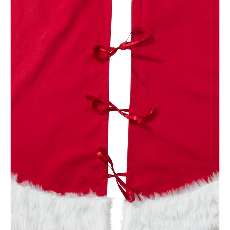 Lakeside 48" Snowy Burlap Christmas Tree Skirt with Doily Cloth