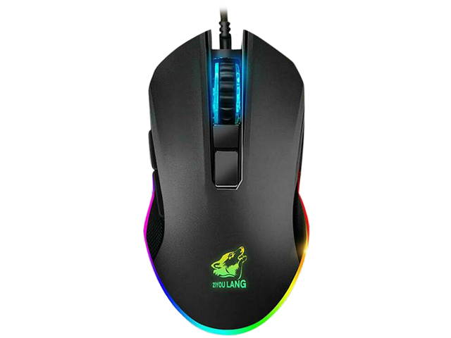 Vicabo Ergonomic Gaming Mouse Optical 3200 DPI Sensor Comfortable Grip RGB Light Effect 6 Buttons 1 Wheel USB Wired Mice for PC Mac Desktop Computer Laptop