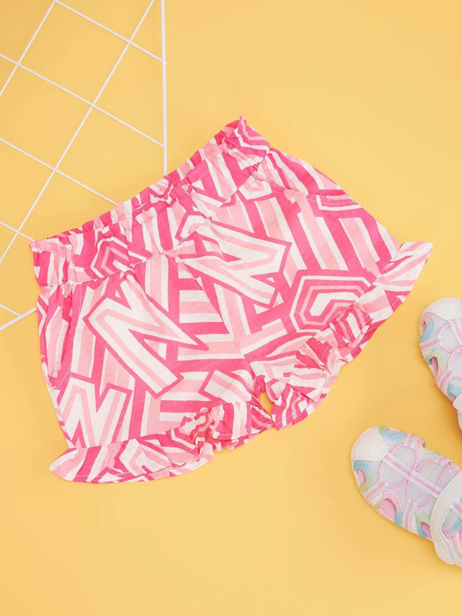 Pantaloons Junior Girls Raspberry Sorbet Printed Shorts