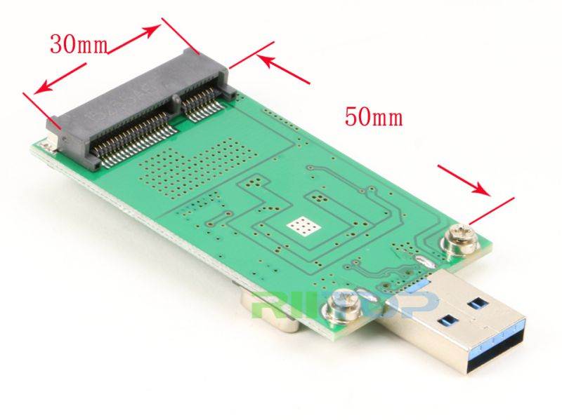 mSATA SSD to USB Converter Adapter Card External USB 3.0 to mSATA SSD Mini SATA SSD Reader (No need cable) Module Board UASP ASM1153E Chpset Hi Speed 5Gb