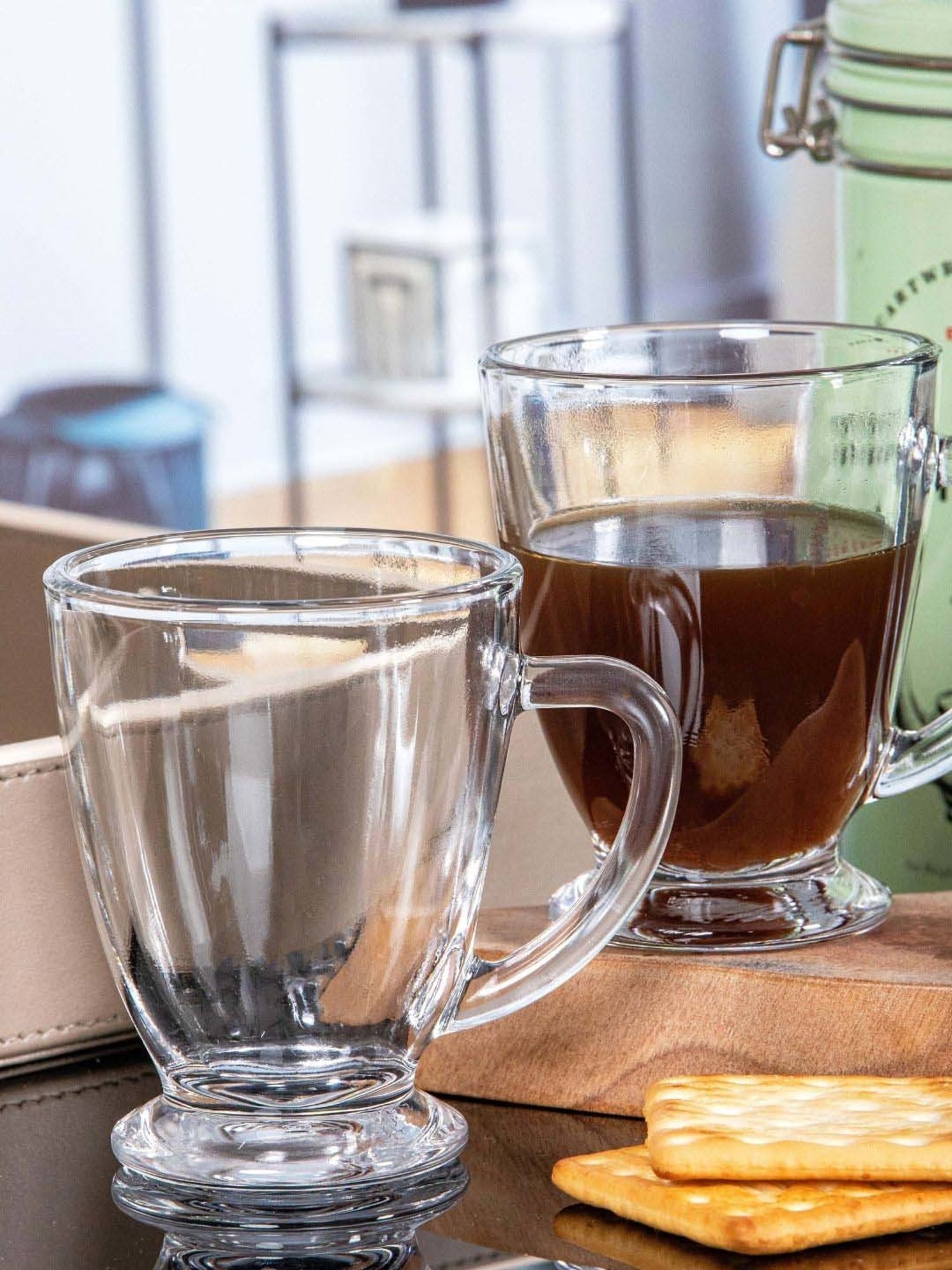 ROXX Antalya Transparent Glass Coffee Mug (0.23 L) - Set of 6