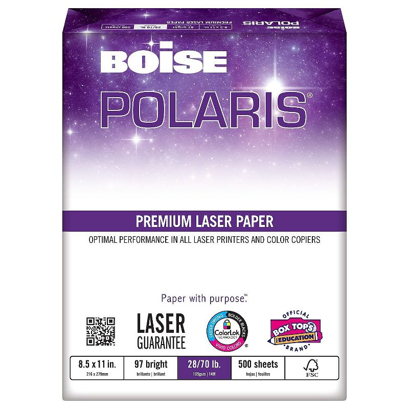 Boise POLARIS Premium Laser Paper 97 Bright 28lb 8 1/2 x 11 White BPL0211