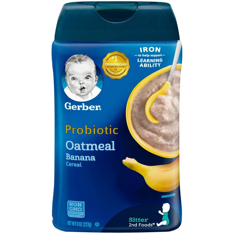 Gerber Probiotic Oatmeal Banana Baby Cereal - 8oz