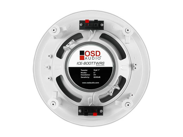 OSD Audio ICE800TTWRS 8" Water Resistant In-Ceiling Speaker with Dual Voice Coil, Single