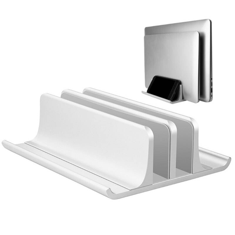 Dual Slot Aluminum Vertical Laptop Stand Laptop Holder Compatible for Notebook G6DC