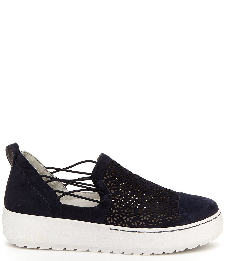 Jambu Erin Perforated Metallic Leather Slip On Sneakers
