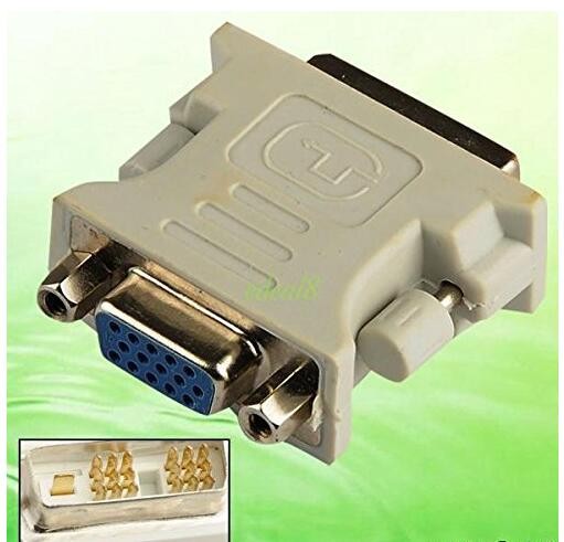 VGA Female to DVI-D 18+1 Pin Single Link Male Converter Adapter for PC Laptop Graphic Card Durable (It's Passive. Not Active)