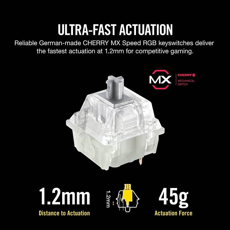 K70 RGB MK.2 SE Mechanical RAPIDFIRE Gaming Keyboard - USB Passthrough & Media Controls - PBT Double-Shot Keycaps - Cherry MX Speed - RGB LED Backlit,CH-9109114-NA