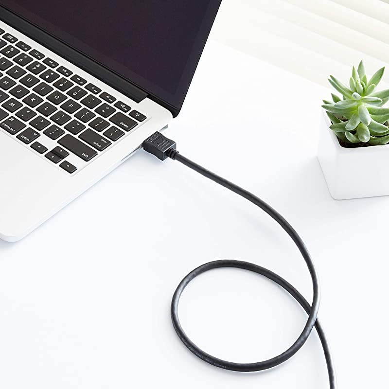 90 Degree Angle Elbow High Speed 14B HDMI Cable Supports Ethernet Full HD 3D 4K HDR and ARC 4K60Hz 18Gbps 3 Foot Black