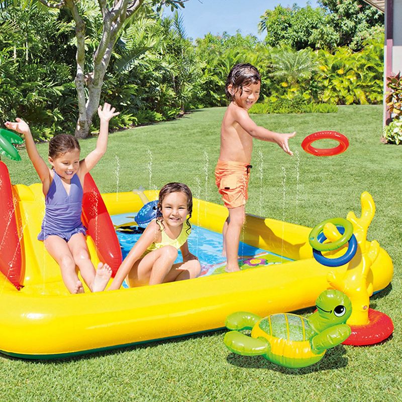 HearthSong Strike Zone 18'L Bowling Water Slide with Two Speed Boards for Outdoor Active Play