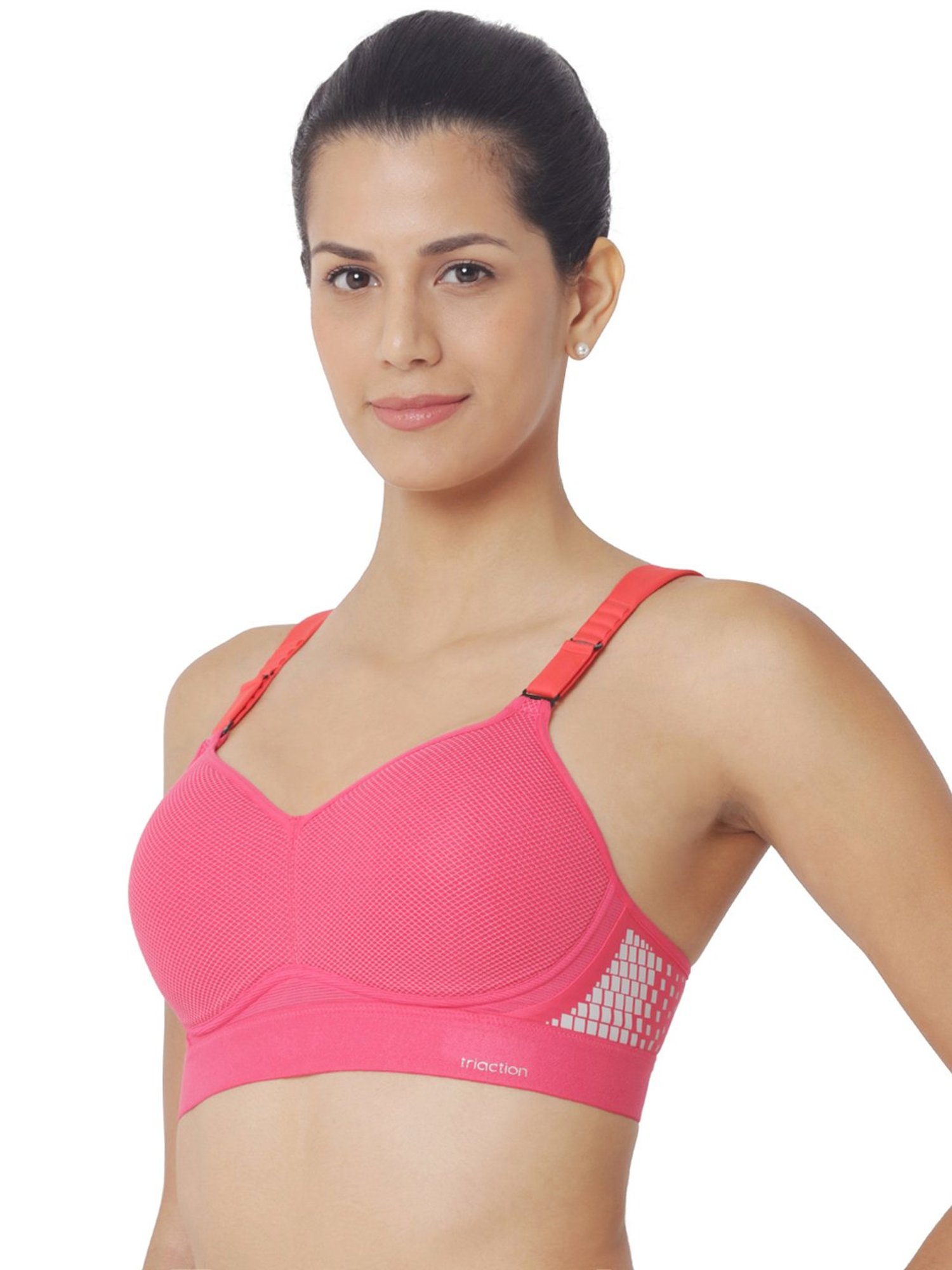Triumph Pink Self Pattern Padded Sports Bra