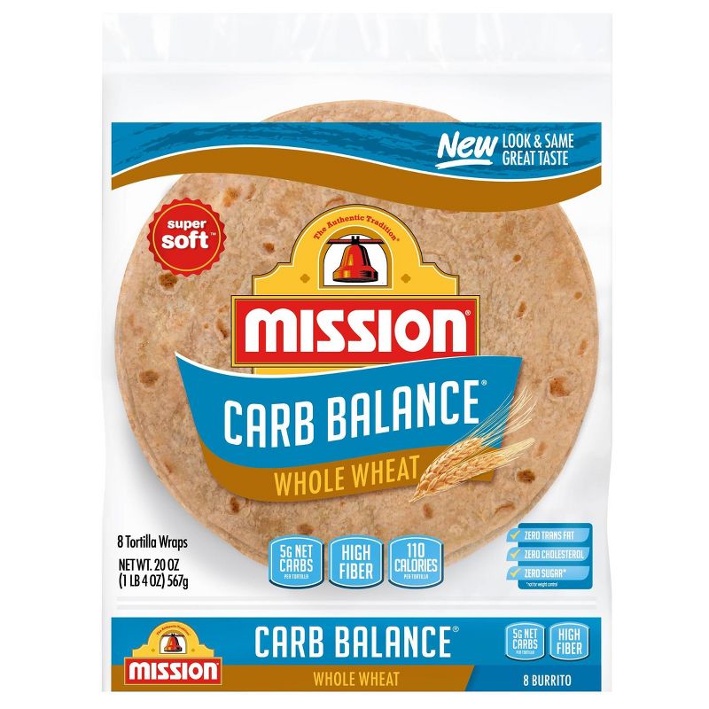 Mission Carb Balance Burrito Size Whole Wheat Flour Tortillas - 20oz/8ct