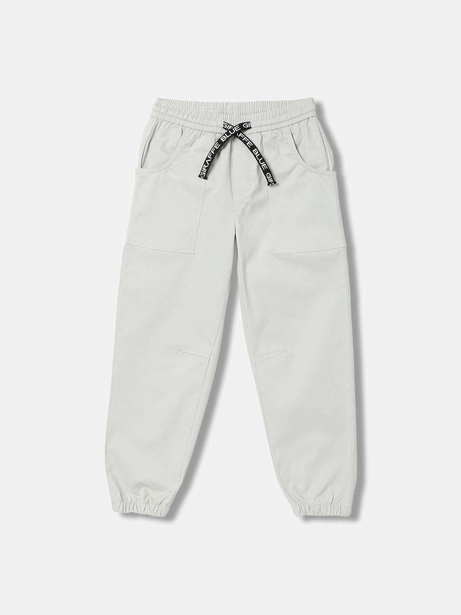 Blue Giraffe Boys Light Grey Cotton Jogger
