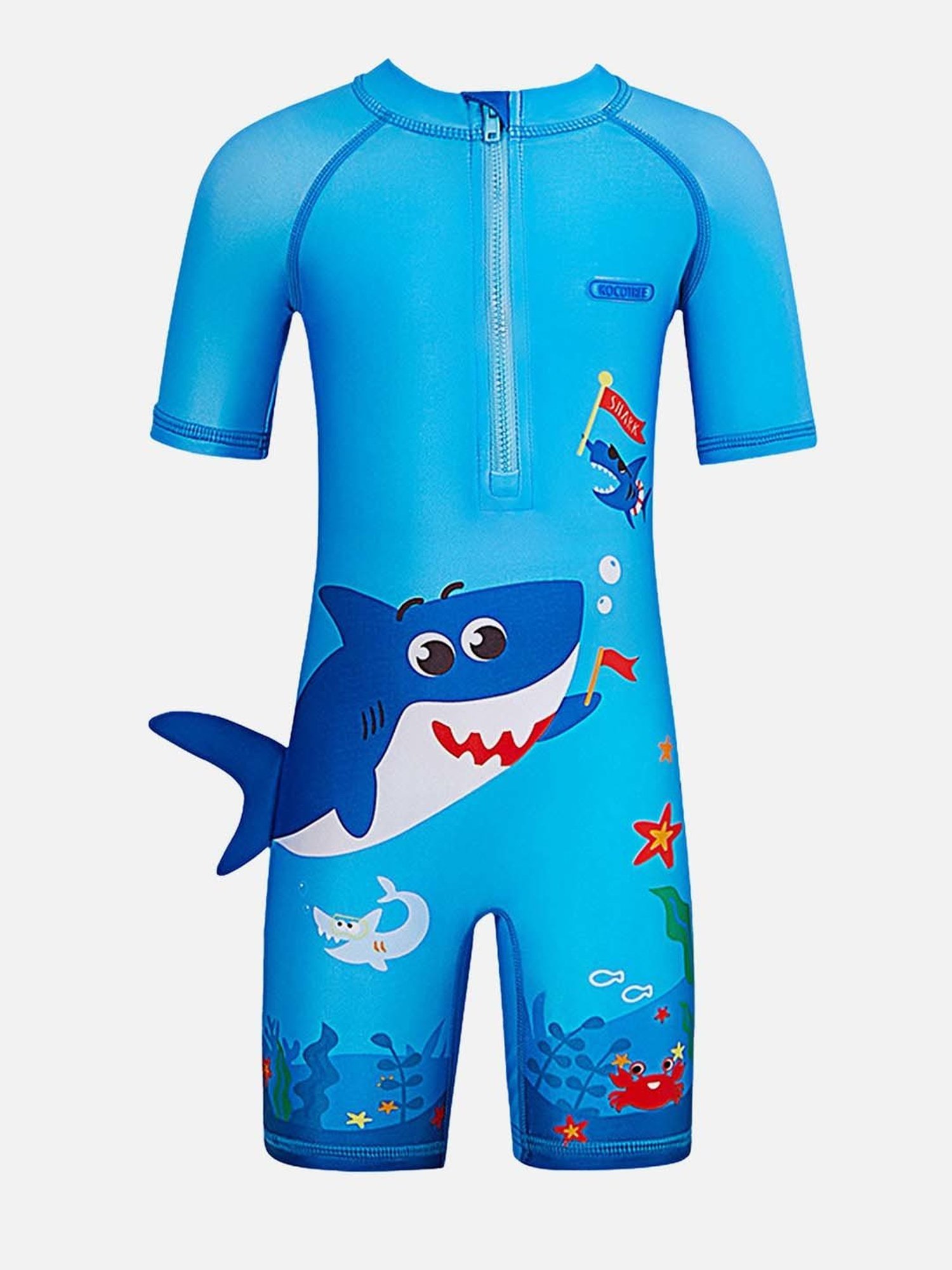 Little Surprise Box Kids Blue Shark Printed Swimsuit