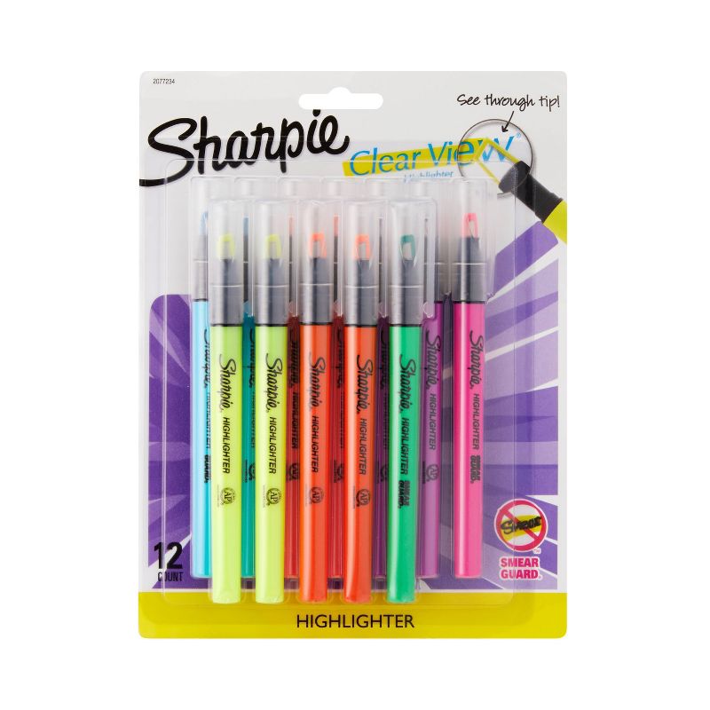 Sharpie 12pk Highlighters Clearview Chisel Tip Multicolor