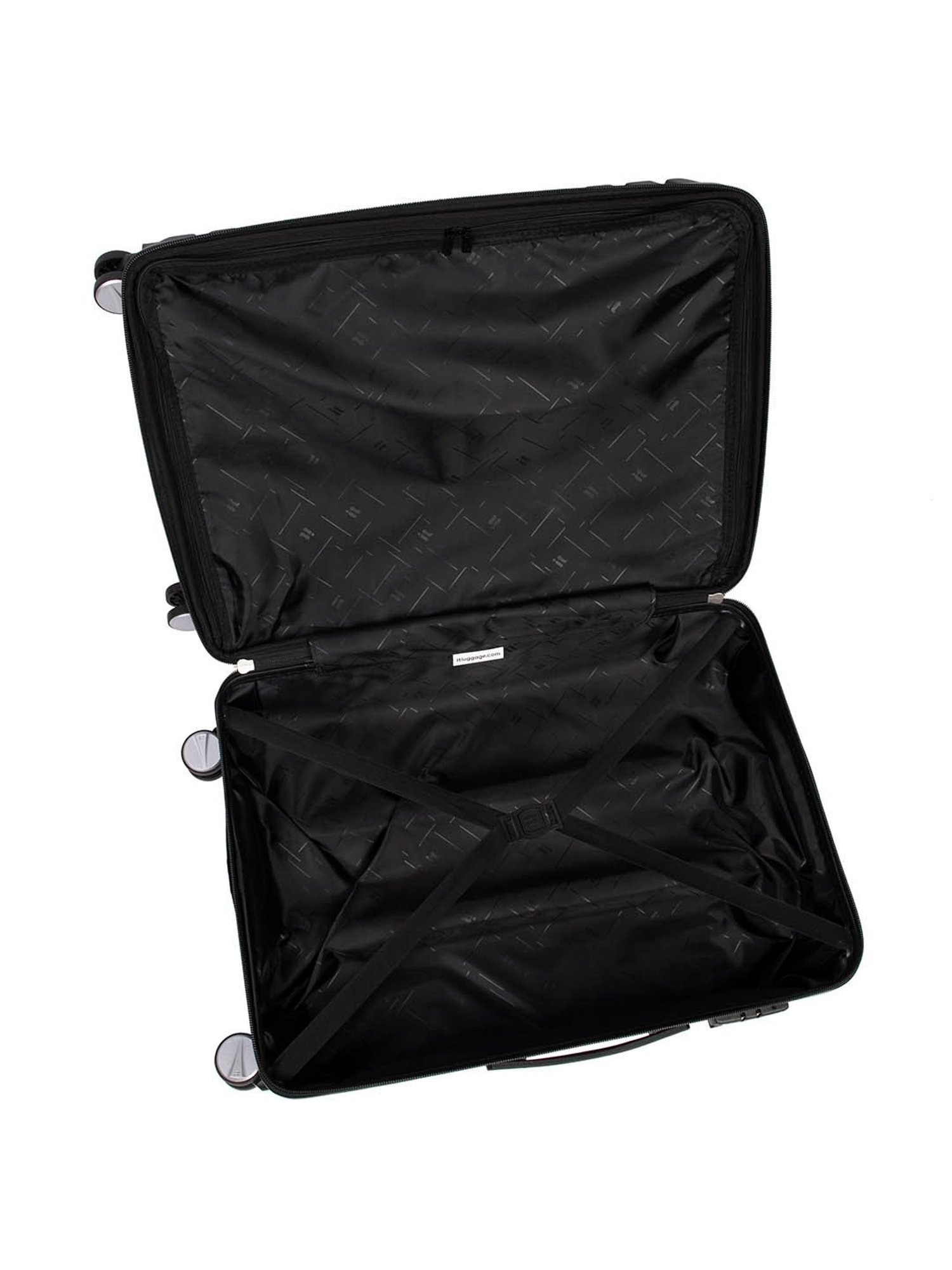 It luggage Resonating Black Textured Medium Hard Cabin Trolley