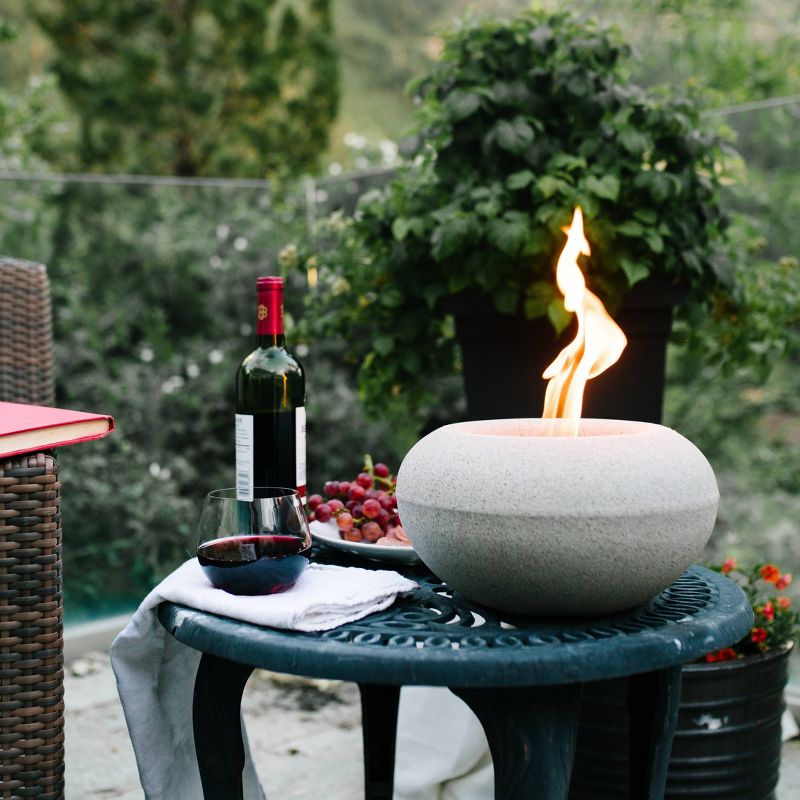 Stone Outdoor Table Top Fire Bowl - Gray - Terra Flame