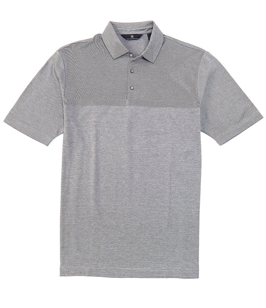 Hart Schaffner Marx Short Sleeve Jacquard Collar Polo