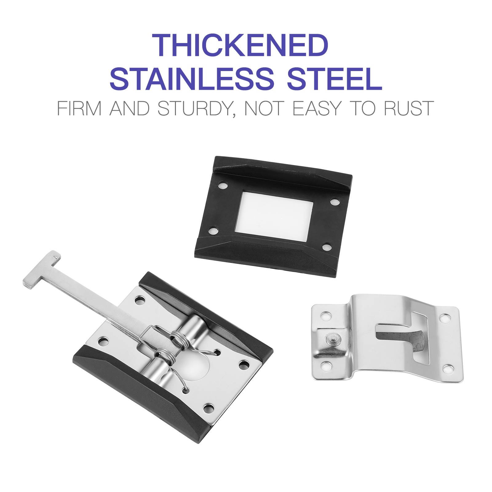 Vosarea 1 Pair Metal T-style Entry Door Catch Stainless Steel Holder for RV Camper Trailer (Silver)