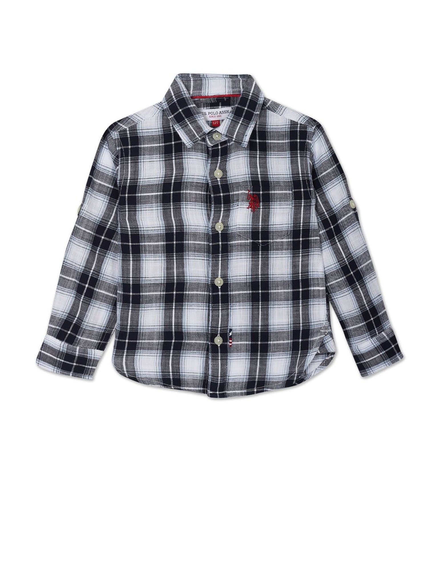 U.S. Polo Assn. Kids Multicolor Checks Full Sleeves Shirt