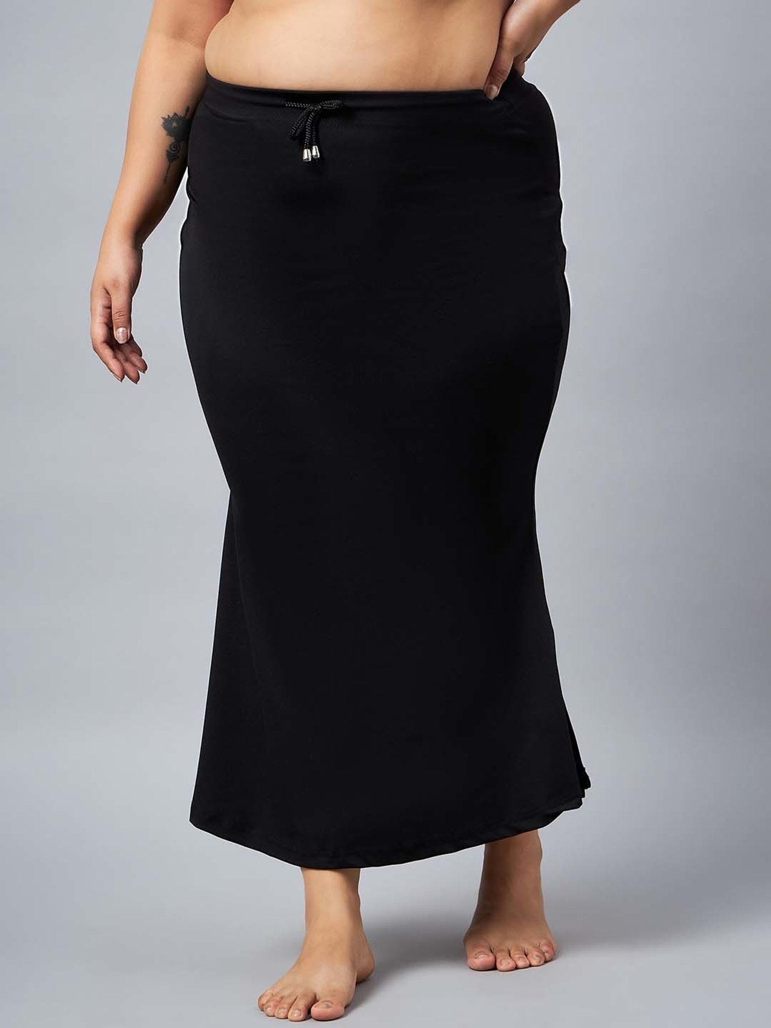 Secrets By ZeroKaata Black & White Plain Saree Shapewear - Pack Of 3