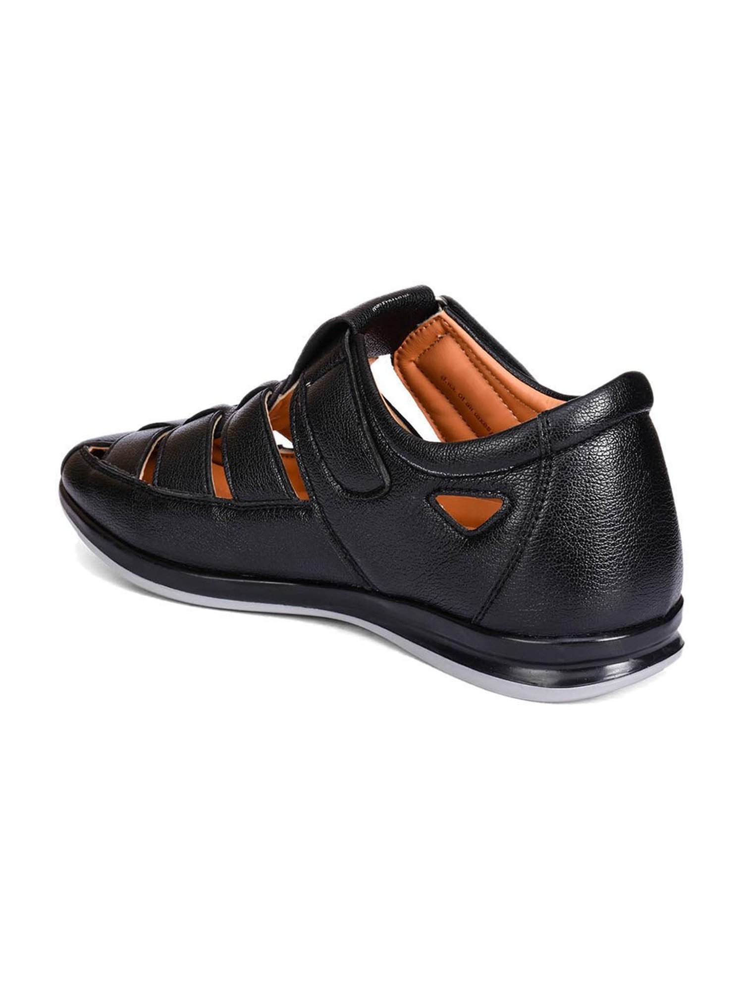 Action Men's Dotcom Black Fisherman Sandals