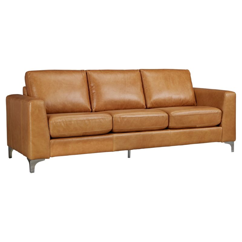 Anson Leather Sofa Camel - Inspire Q