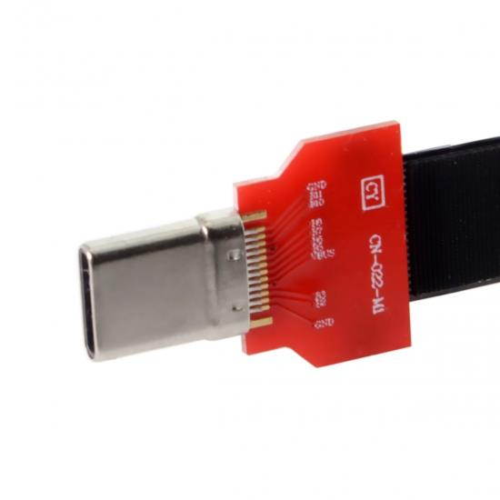 Cablecc 20cm FPC Flat USB 3.1 Type-C USB-C Male to Male Data Cable for Macbook & Laptop & Phone & Drive