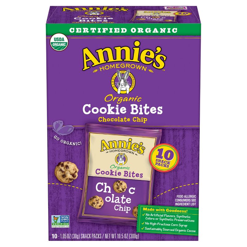 Annie's Organic Cookie Bites Chocolate Chip Pack - 10.5oz/10ct