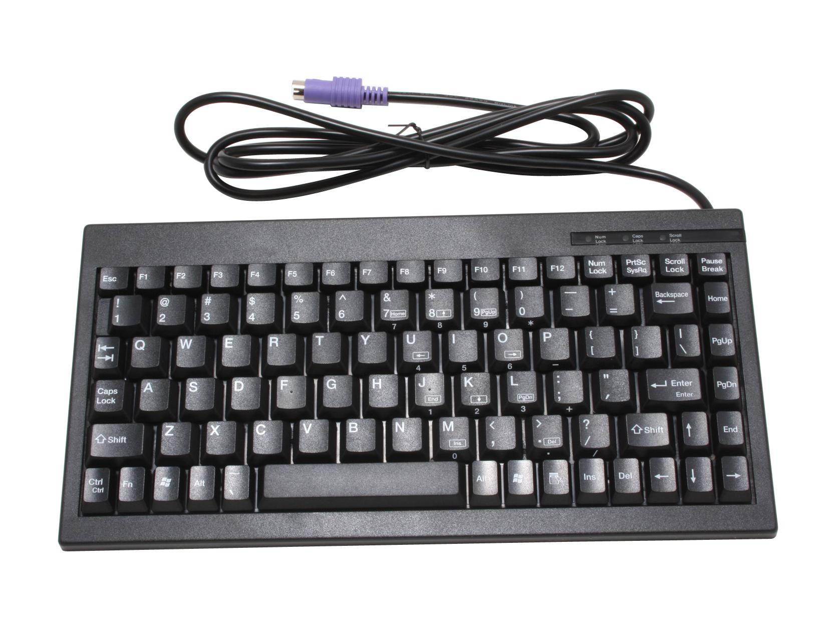 SolidTek KB-595BP Black PS/2 Wired Mini Keyboard