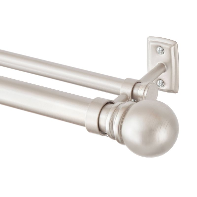 66"-120" Hamlin Premium Decorative Window Double Curtain Rod Silver - Kenney