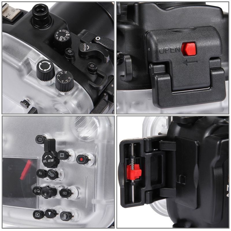 40m Underwater Depth Diving Case Waterproof Camera Housing for Sony A7 II / A7R II / A7S II Black