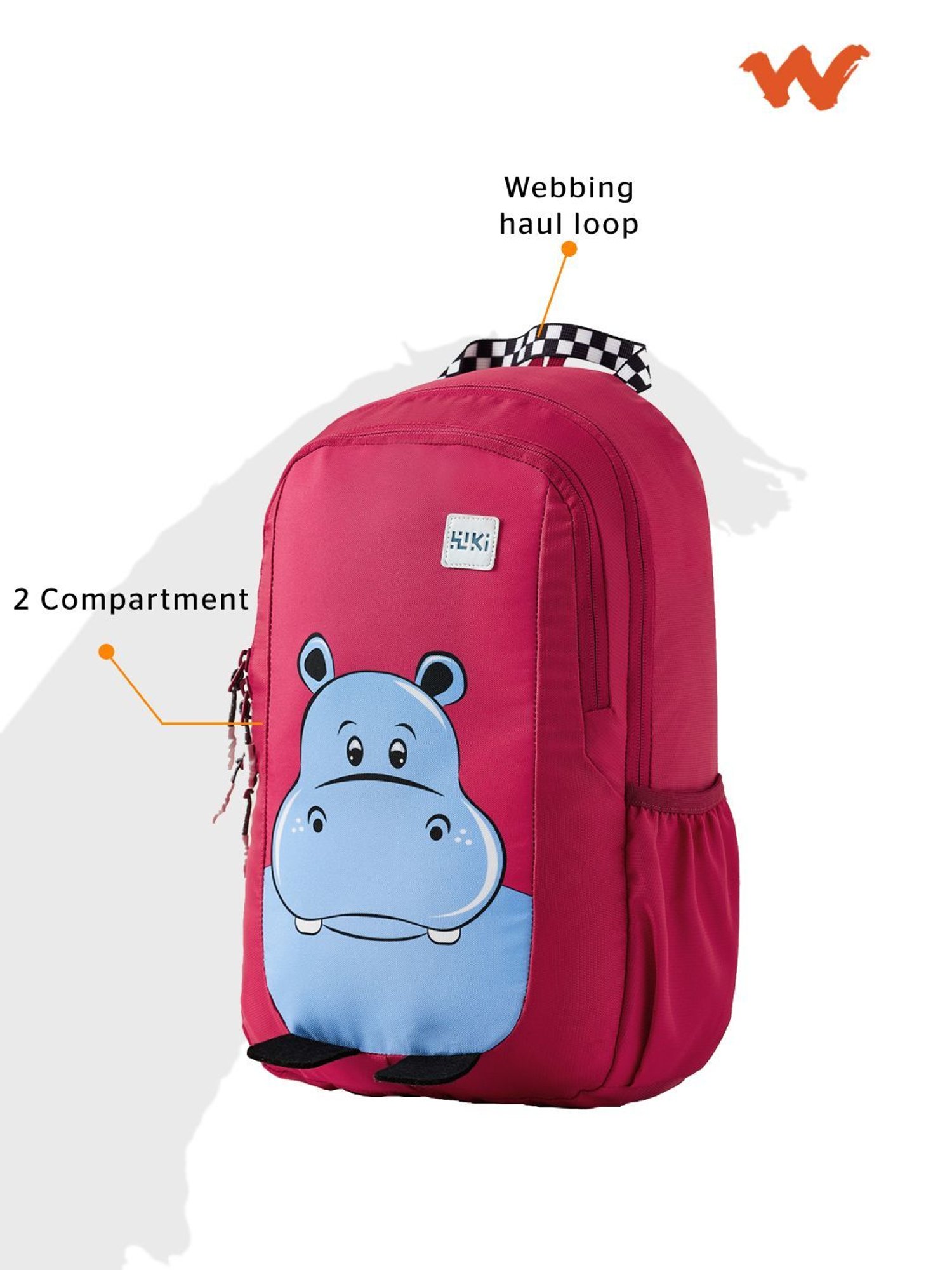 Wiki Back to School Champ 2 Red Polyester Printed Backpack - 16 Ltrs