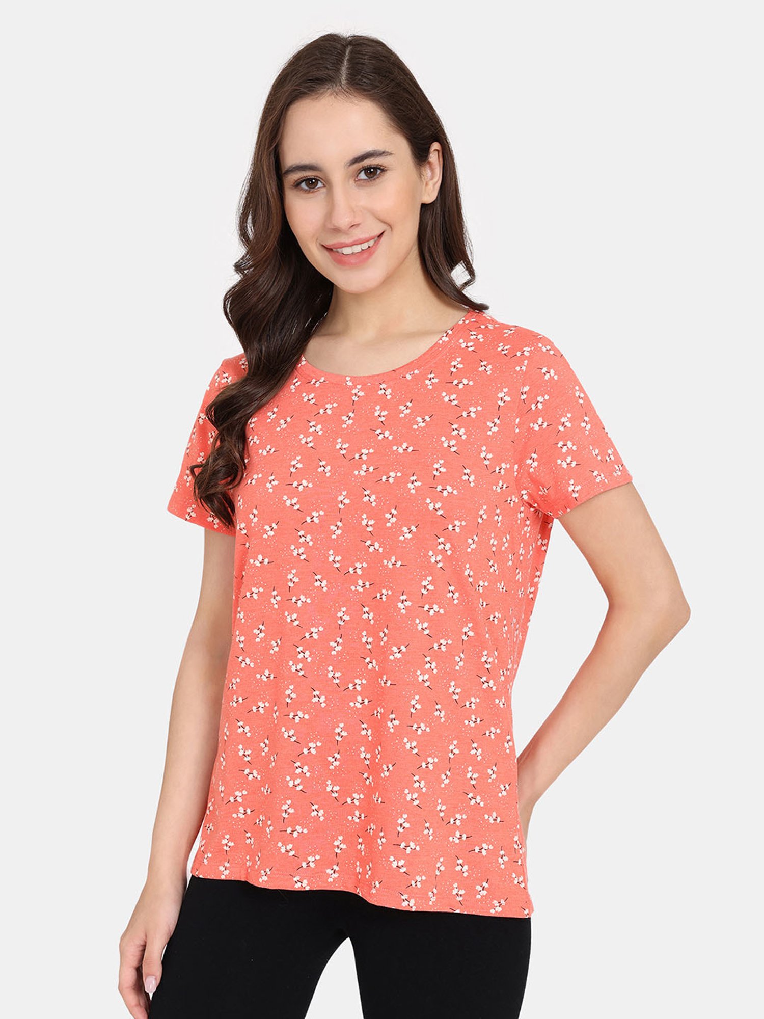 Rosaline by Zivame Orange & Purple Printed T-Shirt - Pack of 2